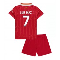 Liverpool Luis Diaz #7 Fußballbekleidung Heimtrikot Kinder 2024-25 Kurzarm (+ kurze hosen)